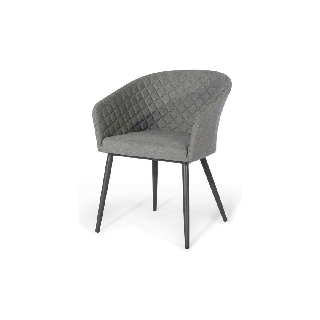 12 Seat Grey Outdoor Fabric Rectangular Dining Set with Fire Pit Table #colour_flanelle