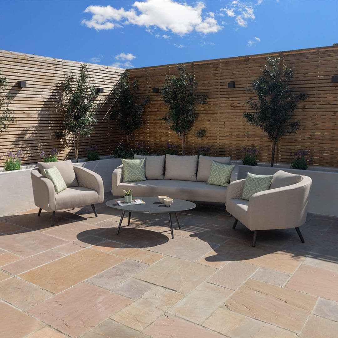 Beige Oatmeal Fabric 3 Seat Sofa Set with Oval Coffee Table #colour_oatmeal