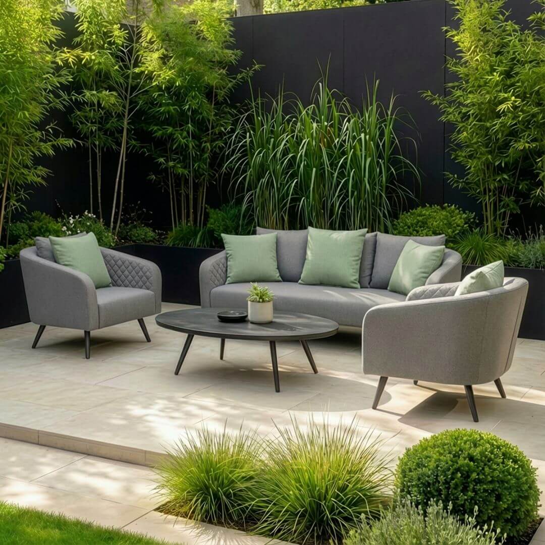 Zinc Grey Oatmeal Fabric 3 Seat Sofa Set with Oval Coffee Table #colour_zinc grey