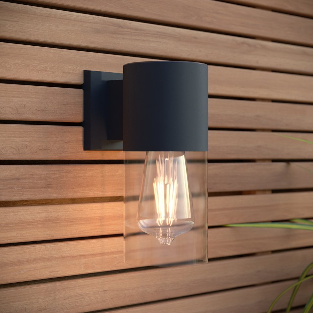 Arezzo Dark Grey Tubular Solar Wall Light