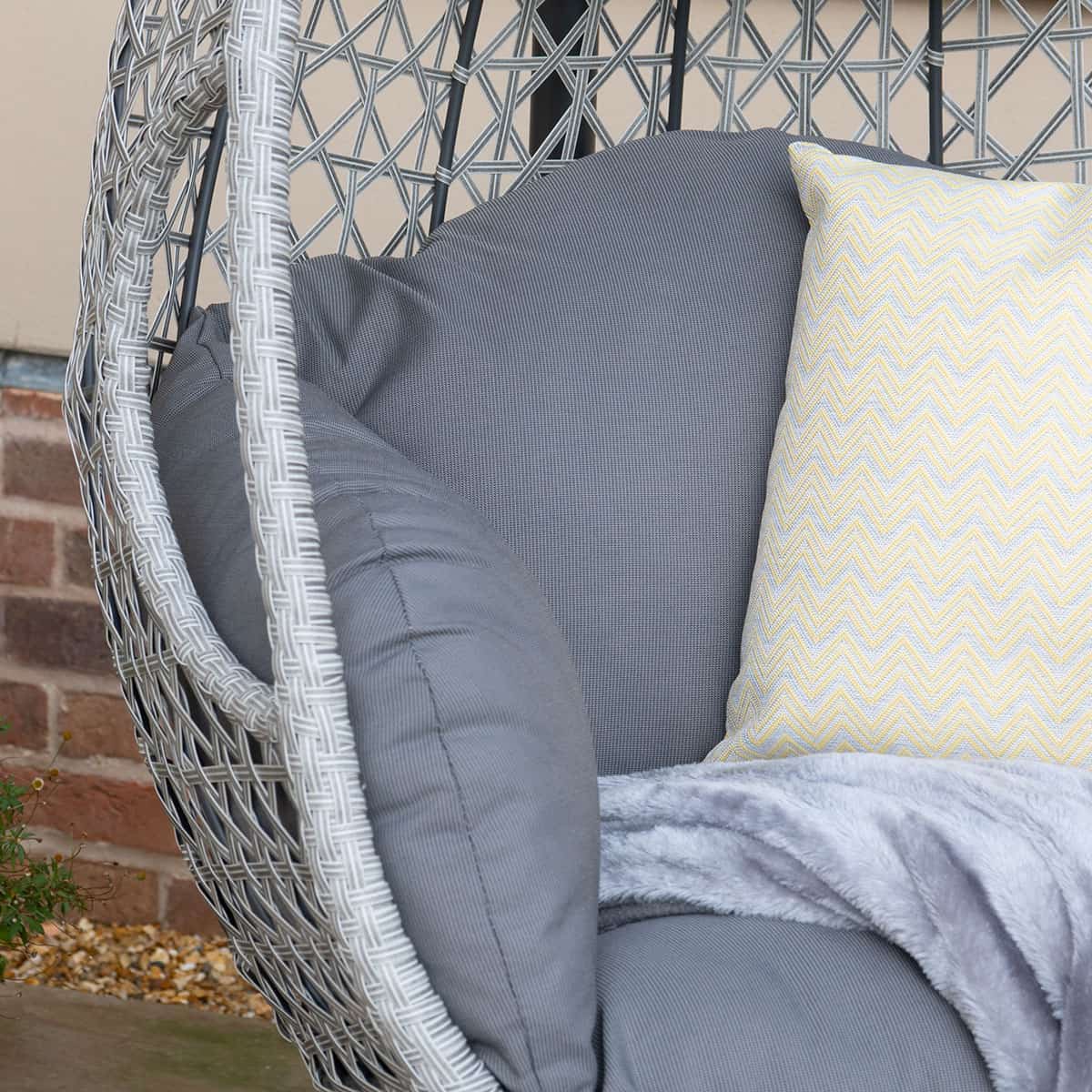 Grey Rattan Hanging Egg Chair