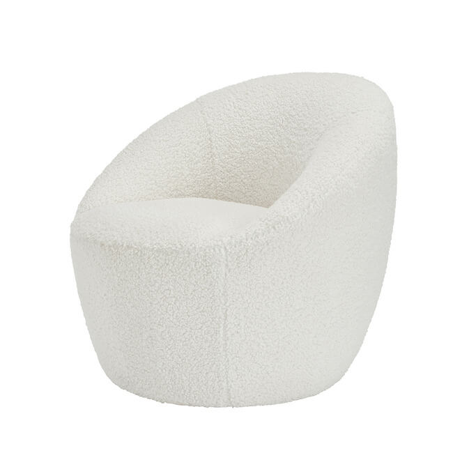 Off white boucle snug chair
