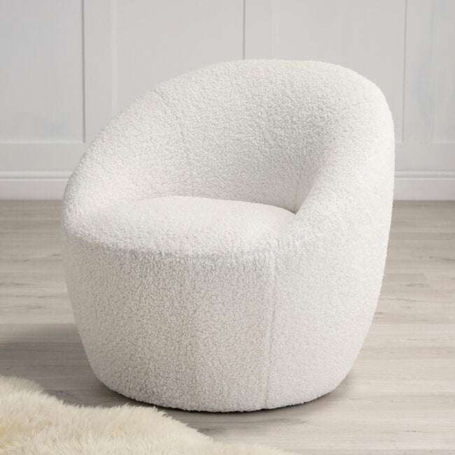 Off white boucle snug chair