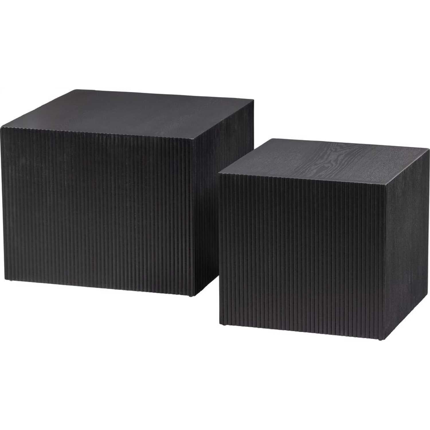 Black Cube Side Table Set