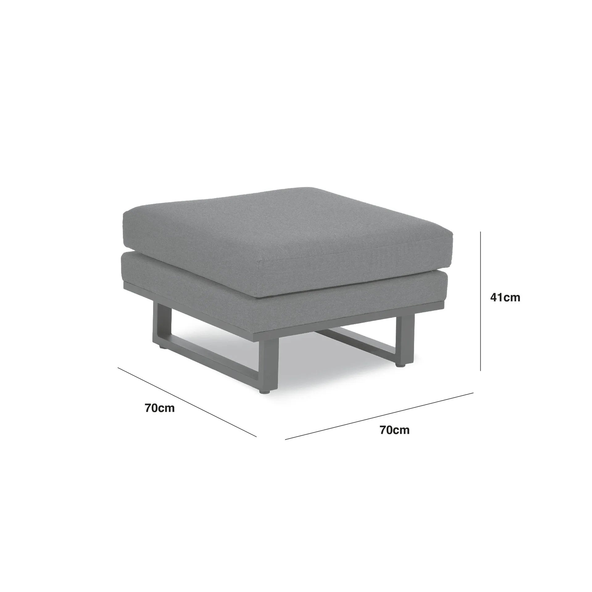 Outdoor Fabric and Aluminium Footstool Measurements/Footprint