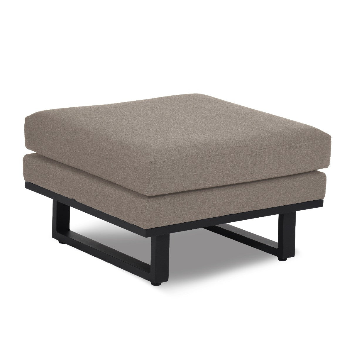 Taupe Fabric Outdoor Footstool