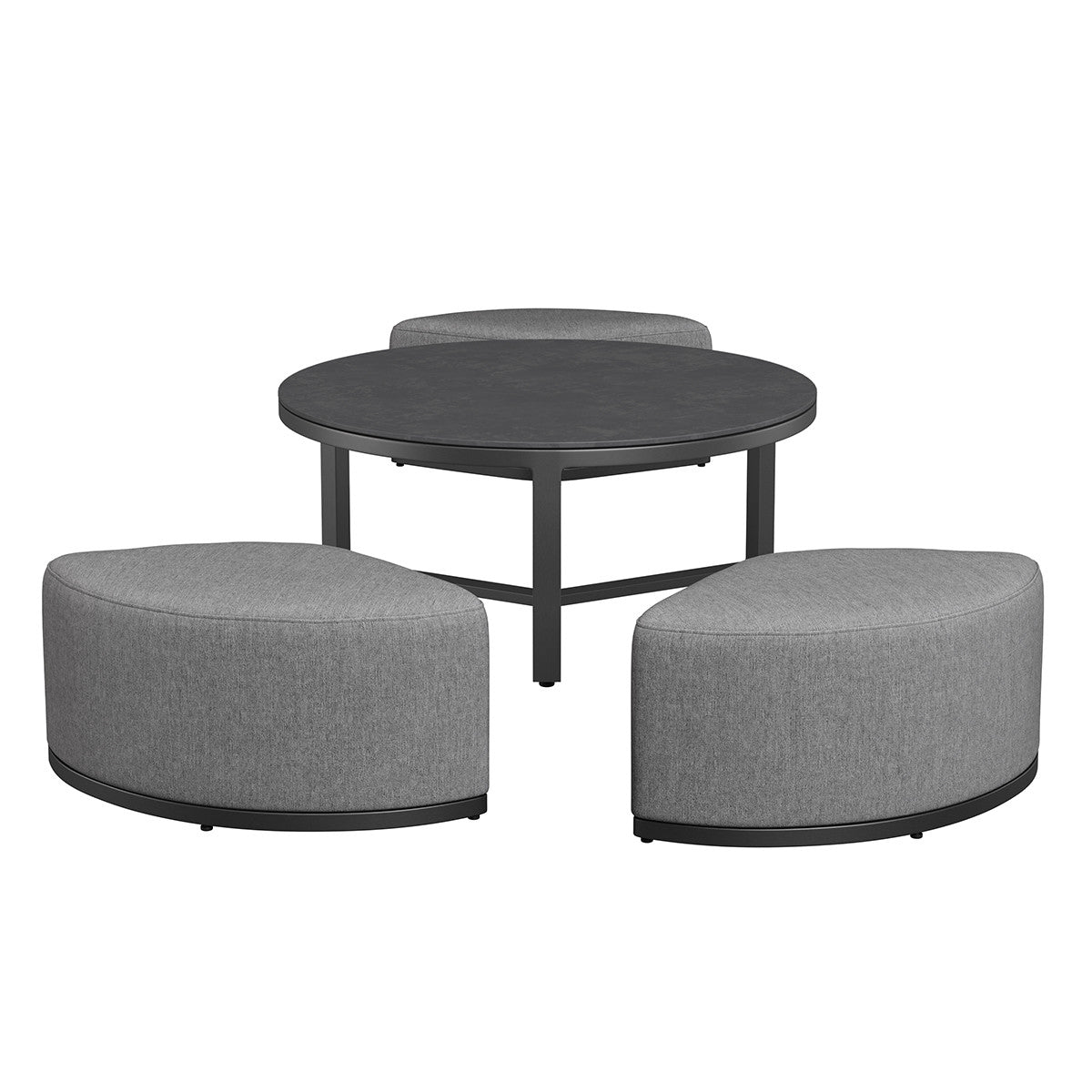 Flanelle Coffee Table with 3 Footstools