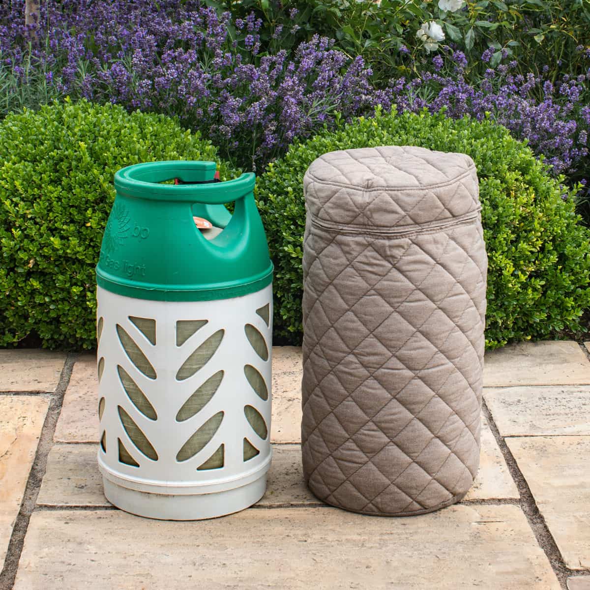 Outdoor Fabric Quilted Gas Bottle Cover 10KG #colour_taupe