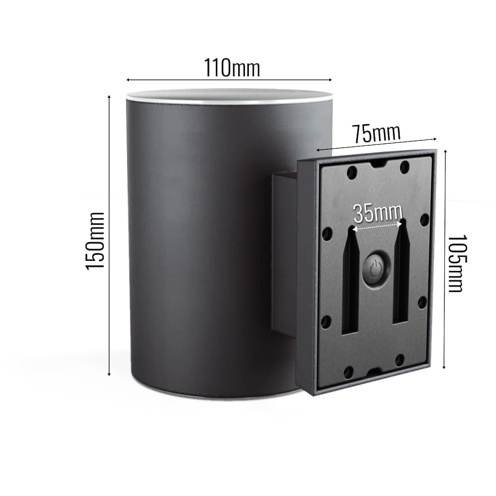 Dark Grey Up & Down Solar Motion Wall Light