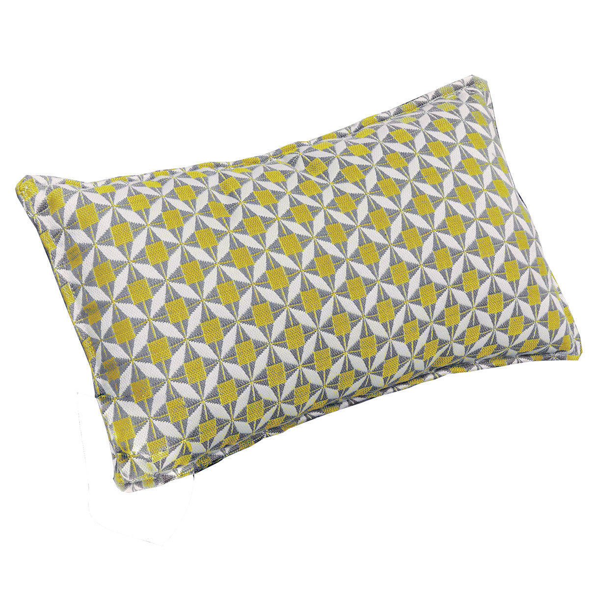 Pair of Yellow Mosaic Bolster Outdoor Cushions