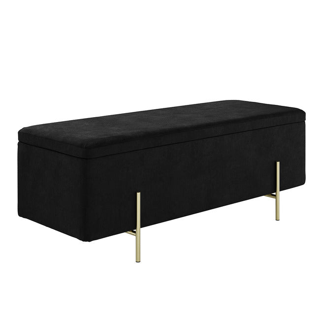 Black and deals gold storage ottoman