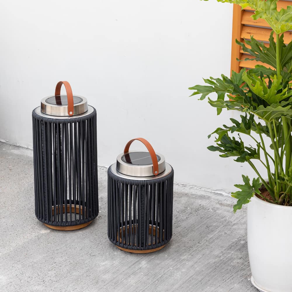 Rope outdoor solar light #colour_charcoal