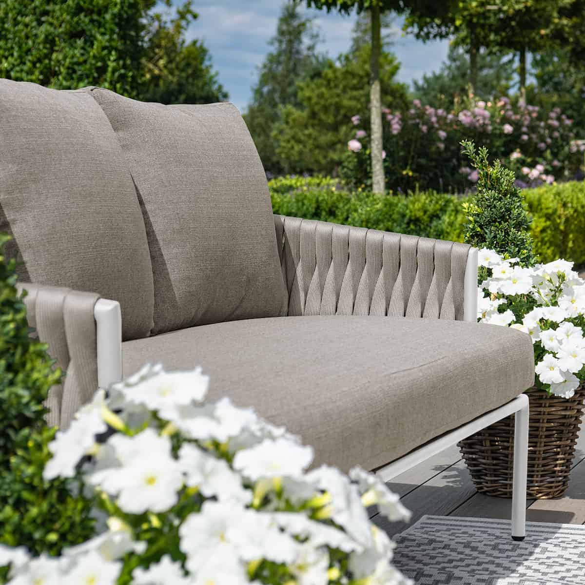 Marina 2 Seat Sofa Set Beige Rope and Aluminium Outdoor Furniture #colour_sandstone