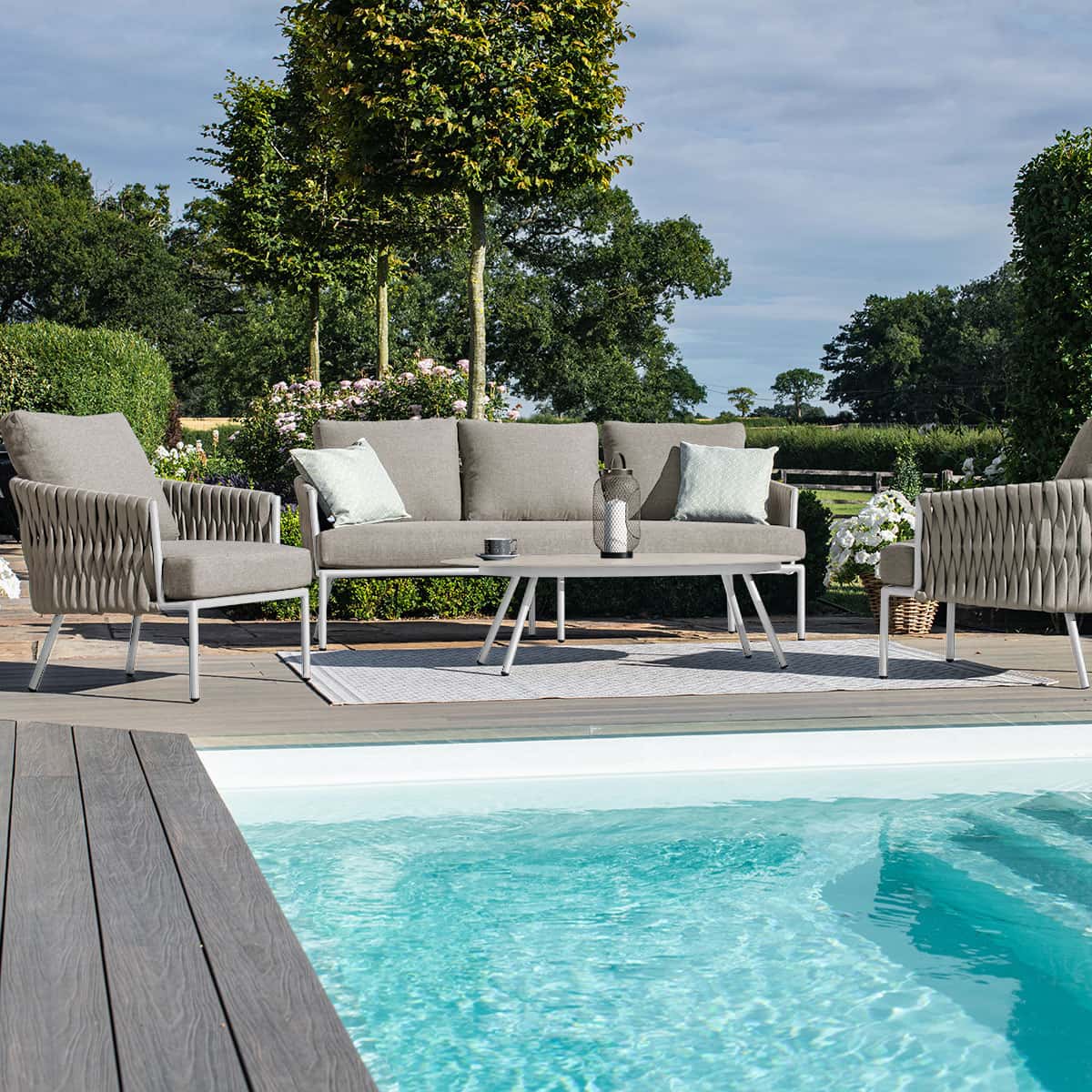 Marina 3 Seat Sofa Set Sandstone / Beige Rope and Aluminium Outdoor Furniture #colour_sandstone