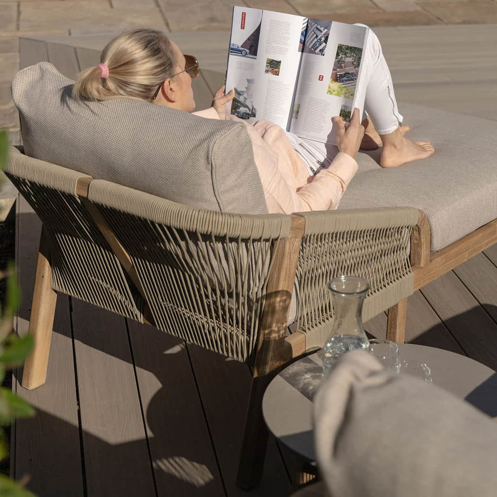 Martinique Rope Weave & Acacia Wood Double Sunlounger Set | ATM Living