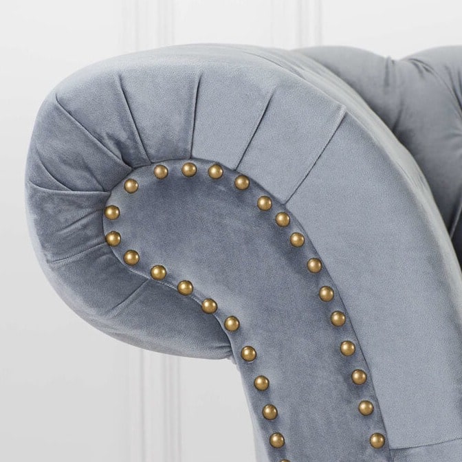 grey 3 seater Chesterfield Sofa #colour_grey