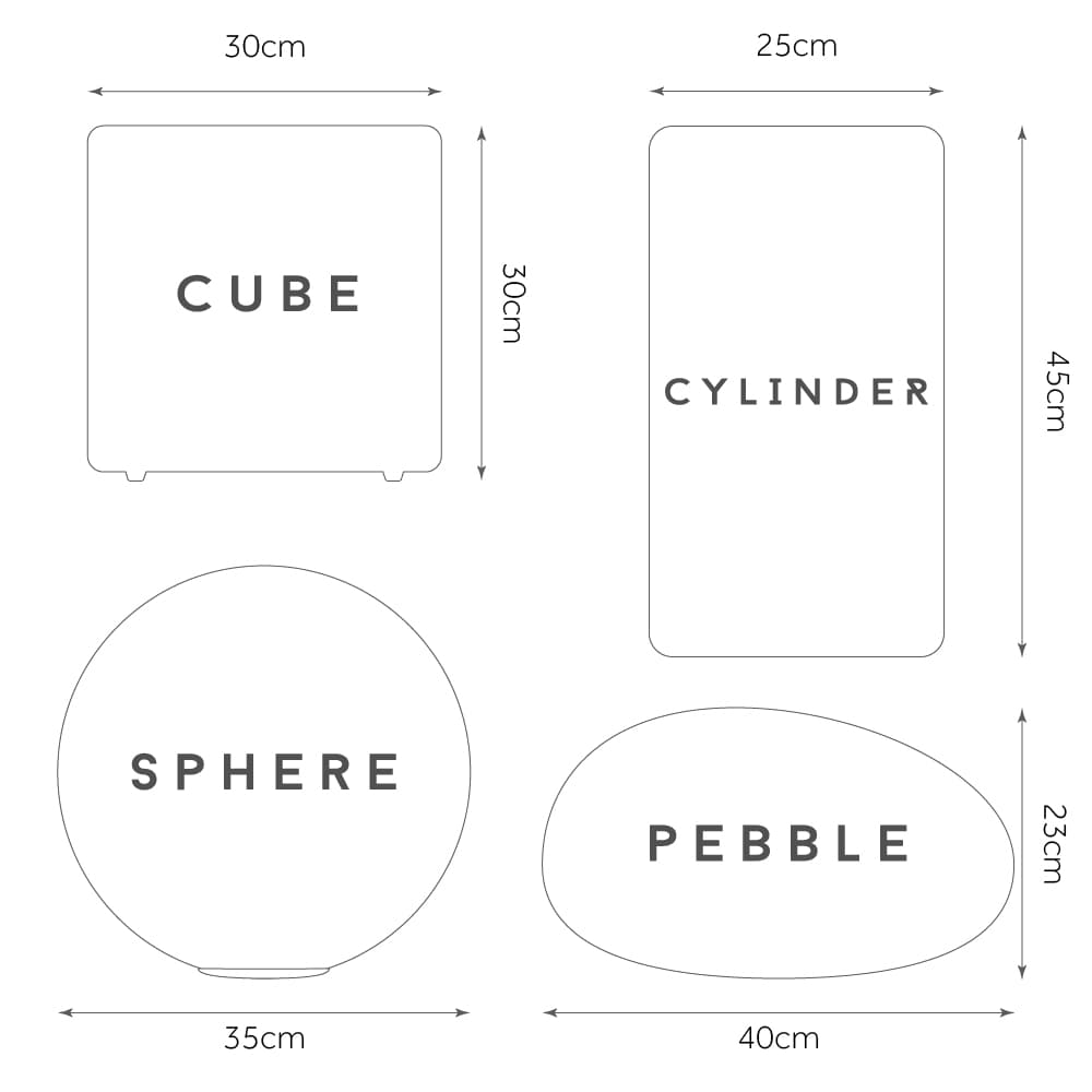 Multicoloured Indoor & Outdoor Solar Powered Mood Light - Pebble Dimensions