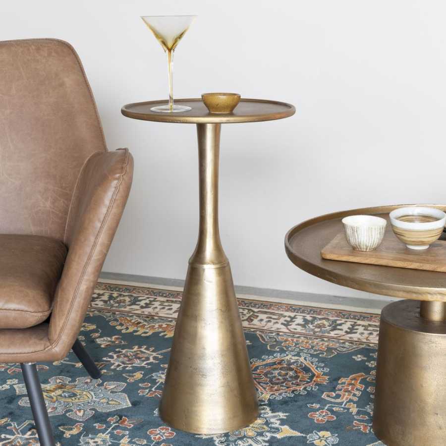 Brass Cylinder Side Table