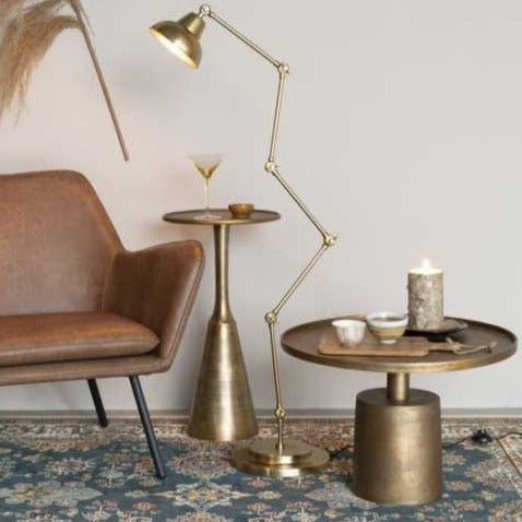 Brass Cylinder Side Table