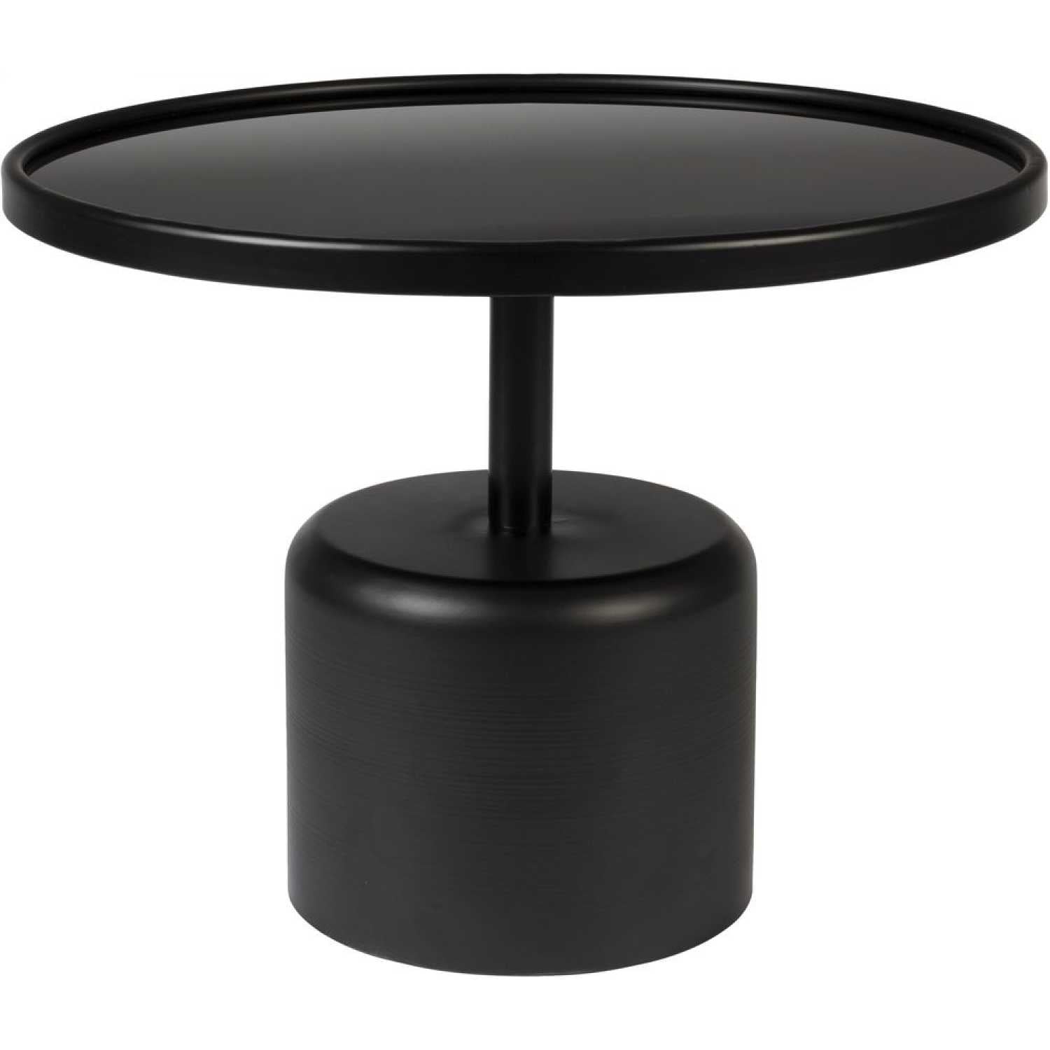 Black Iron and Black Circular Coffee Table