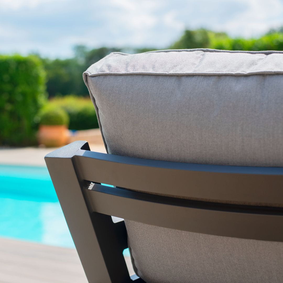 Grey Aluminium Corner Sofa Set with Matching Rectangular Coffee Table