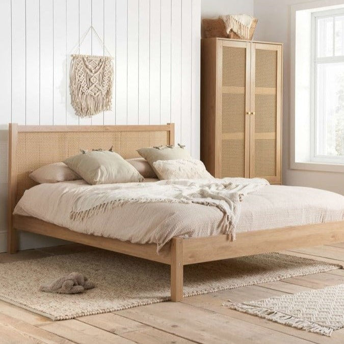 Oak Rattan Double, King Bedframe | ATM Living