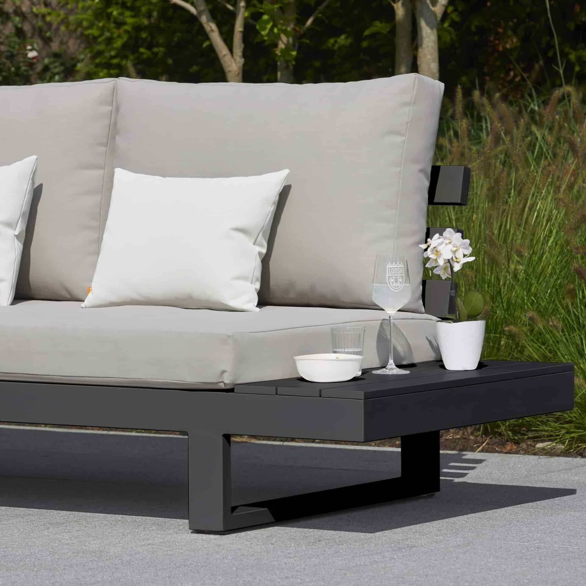 Grey Aluminium Corner Sofa Set #colour_grey