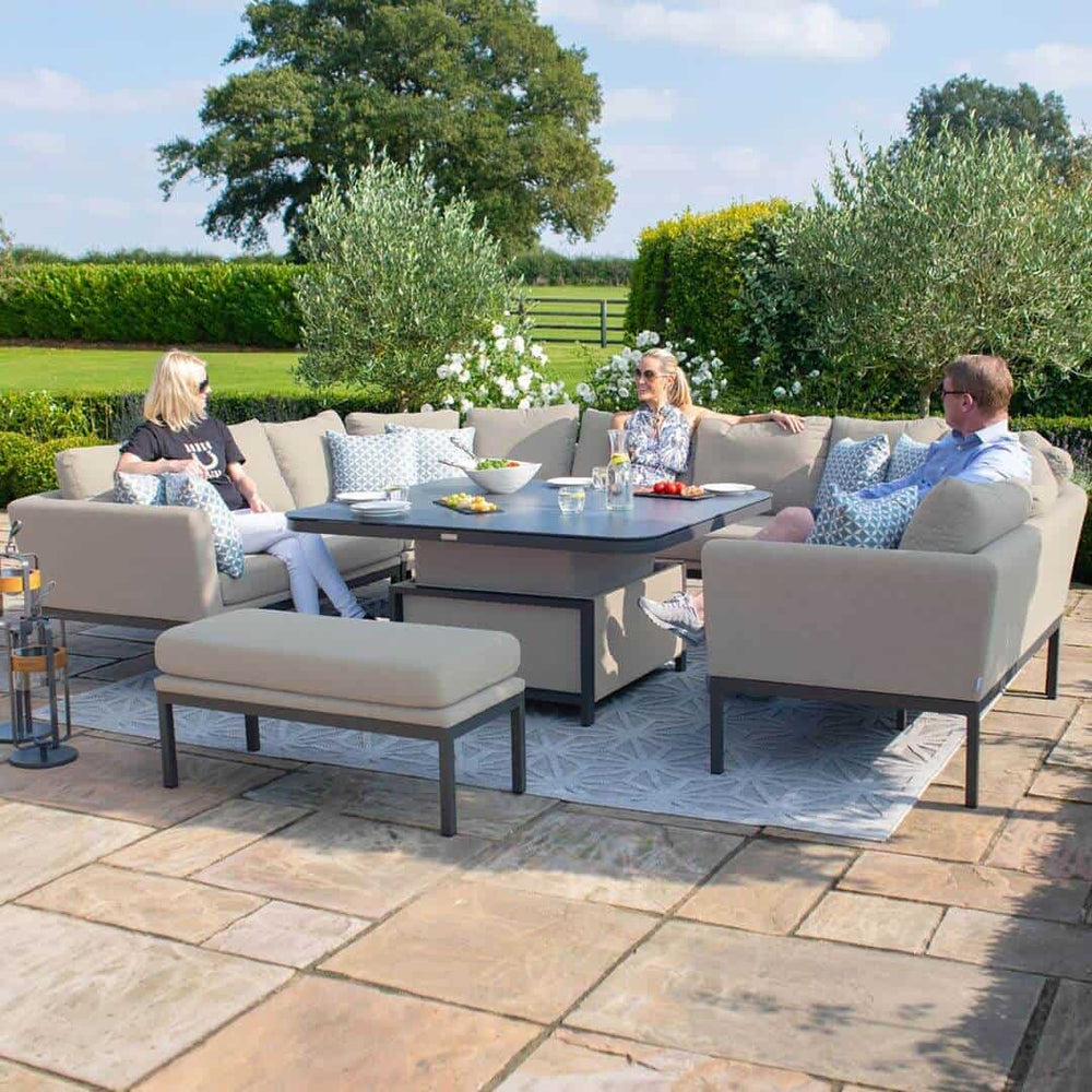 Pulse U-Shape Corner Garden Dining Set with Rising Table