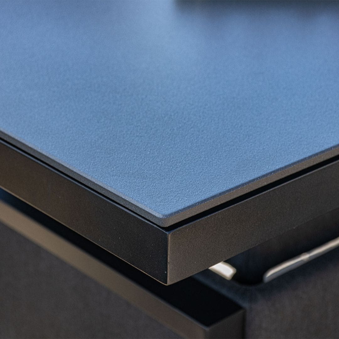 Fabric corner sofa dining set with rectangular fire pit table, bench and one stool