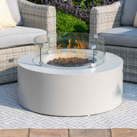 Round Charcoal, Pebble White Gas Fire Pit | ATM Living
