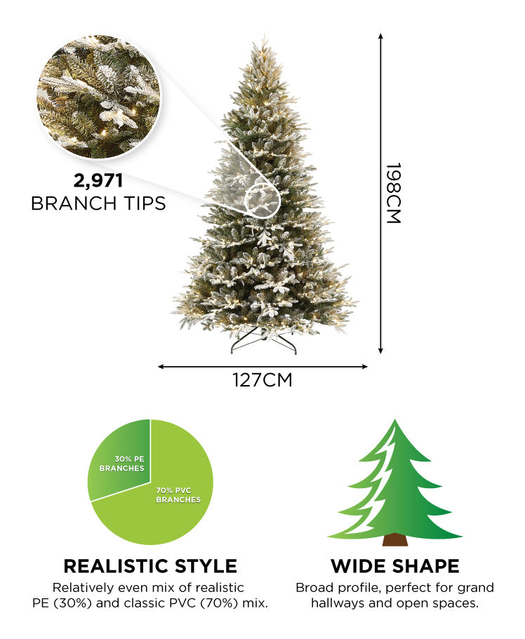 6.5ft Pre-Lit Frosted Scotch Pine Artificial Christmas Tree