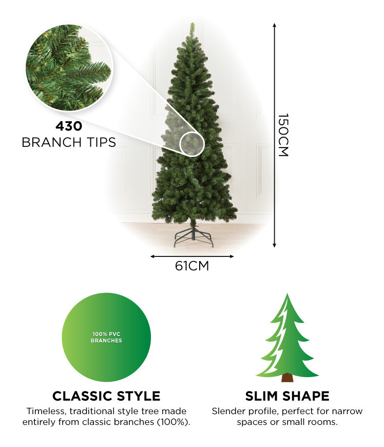 Slim Balsam Fir Artificial Christmas Tree