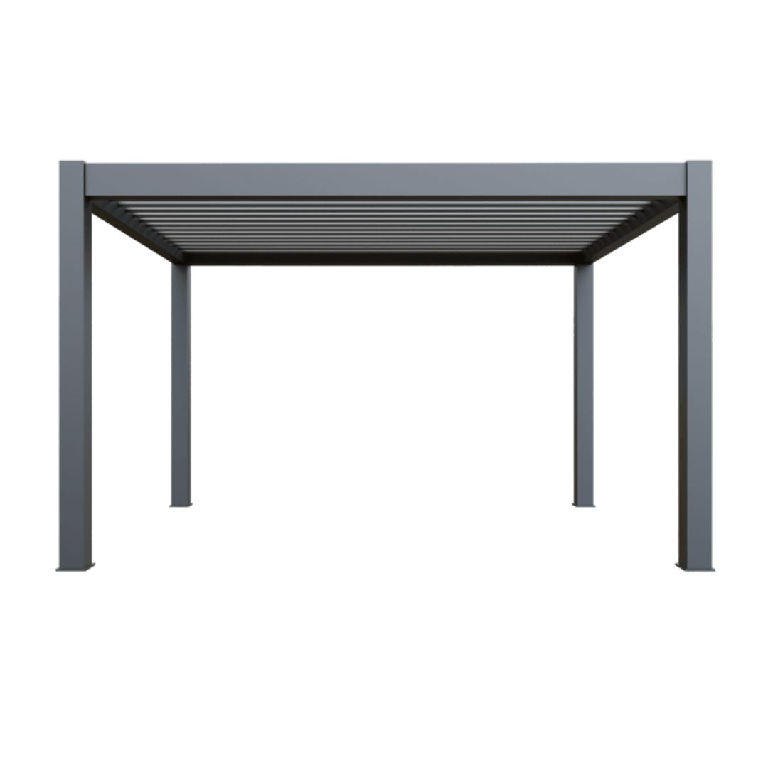 4m x 3m grey aluminium pergola with louvred roof