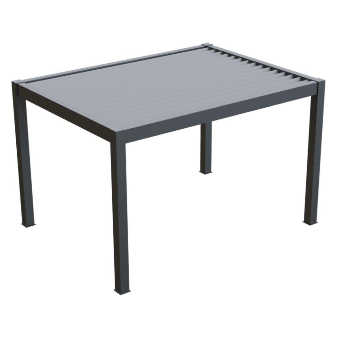 4m x 3m grey aluminium pergola with louvred roof