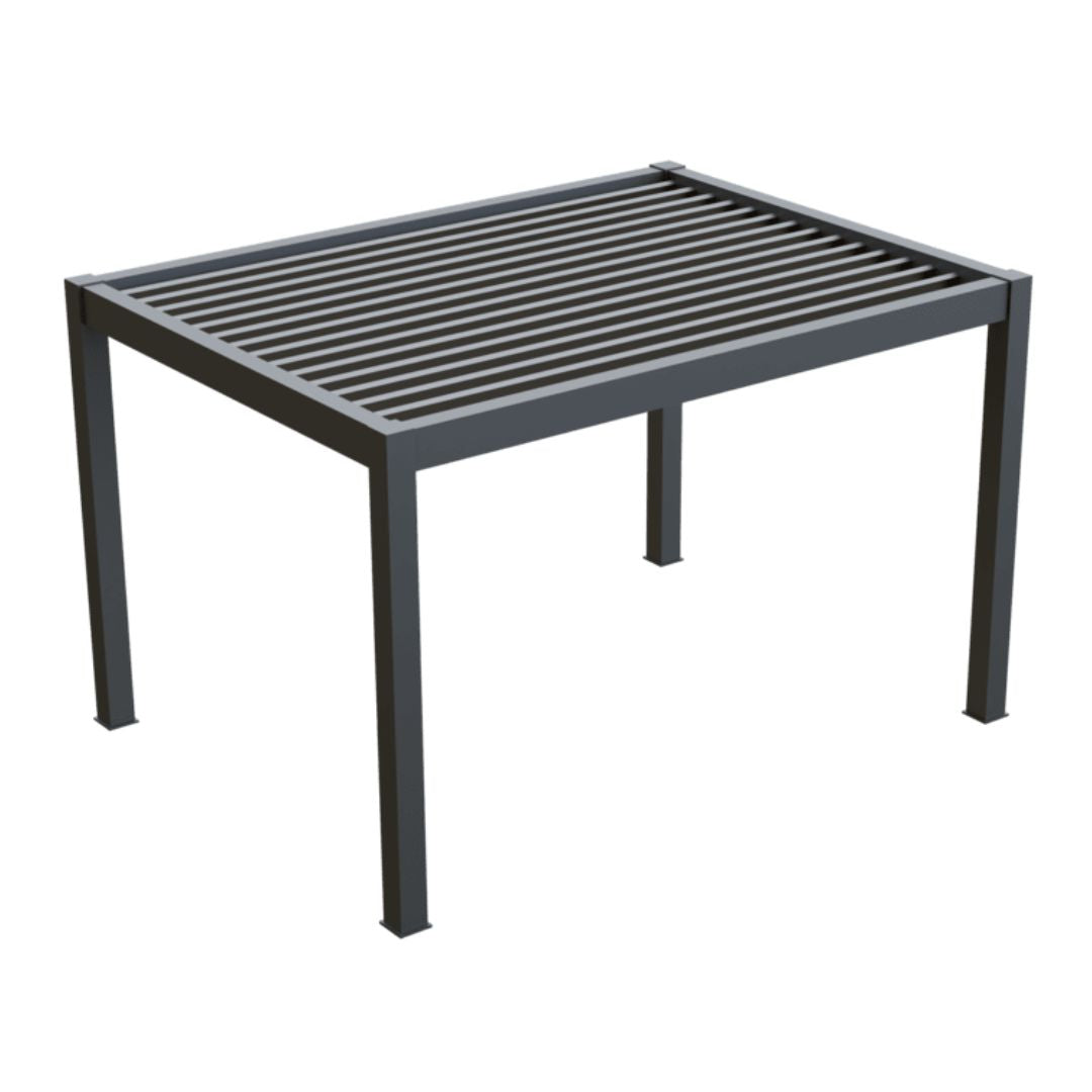 4m x 3m grey aluminium pergola with louvred roof