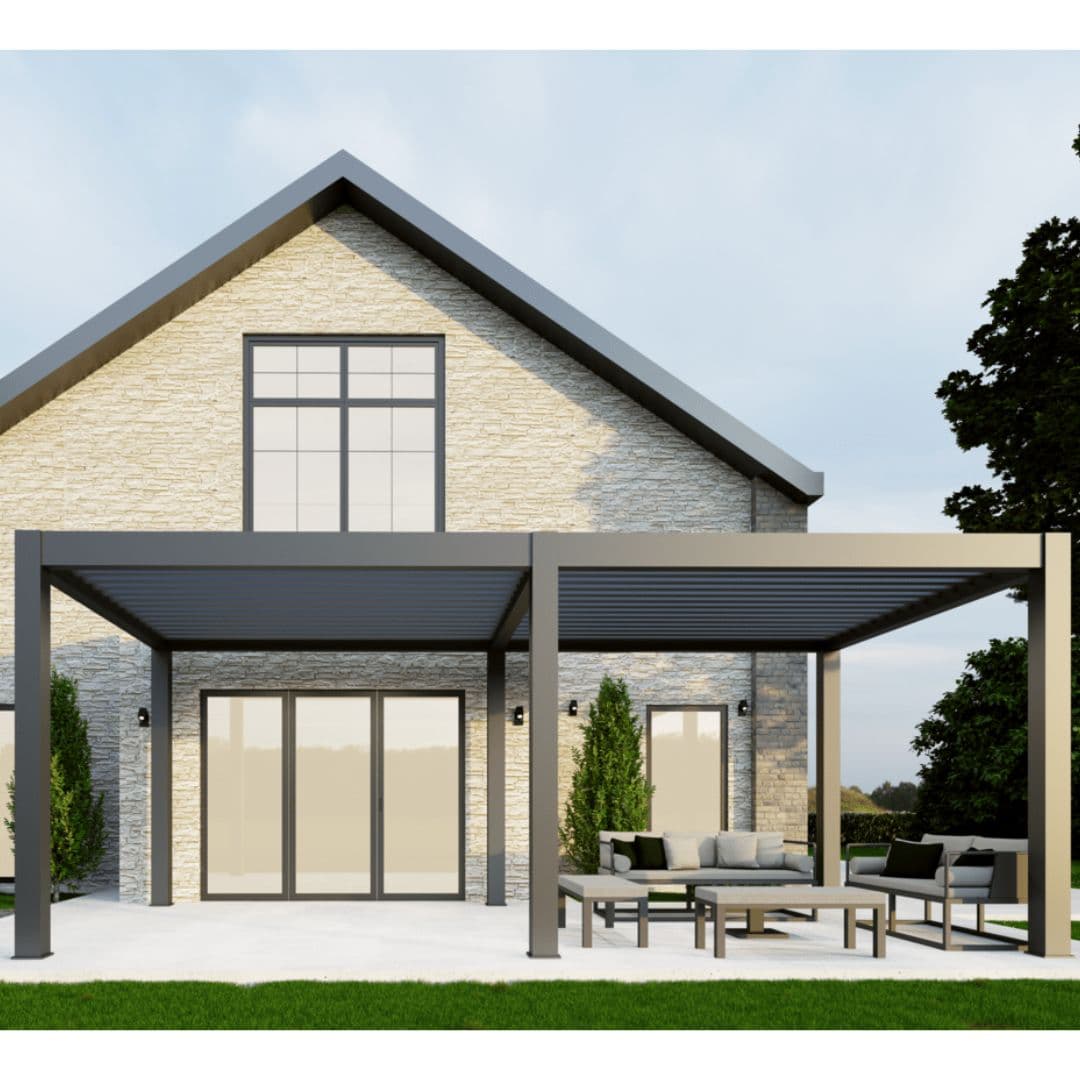 3x6 anthracite grey aluminium pergola