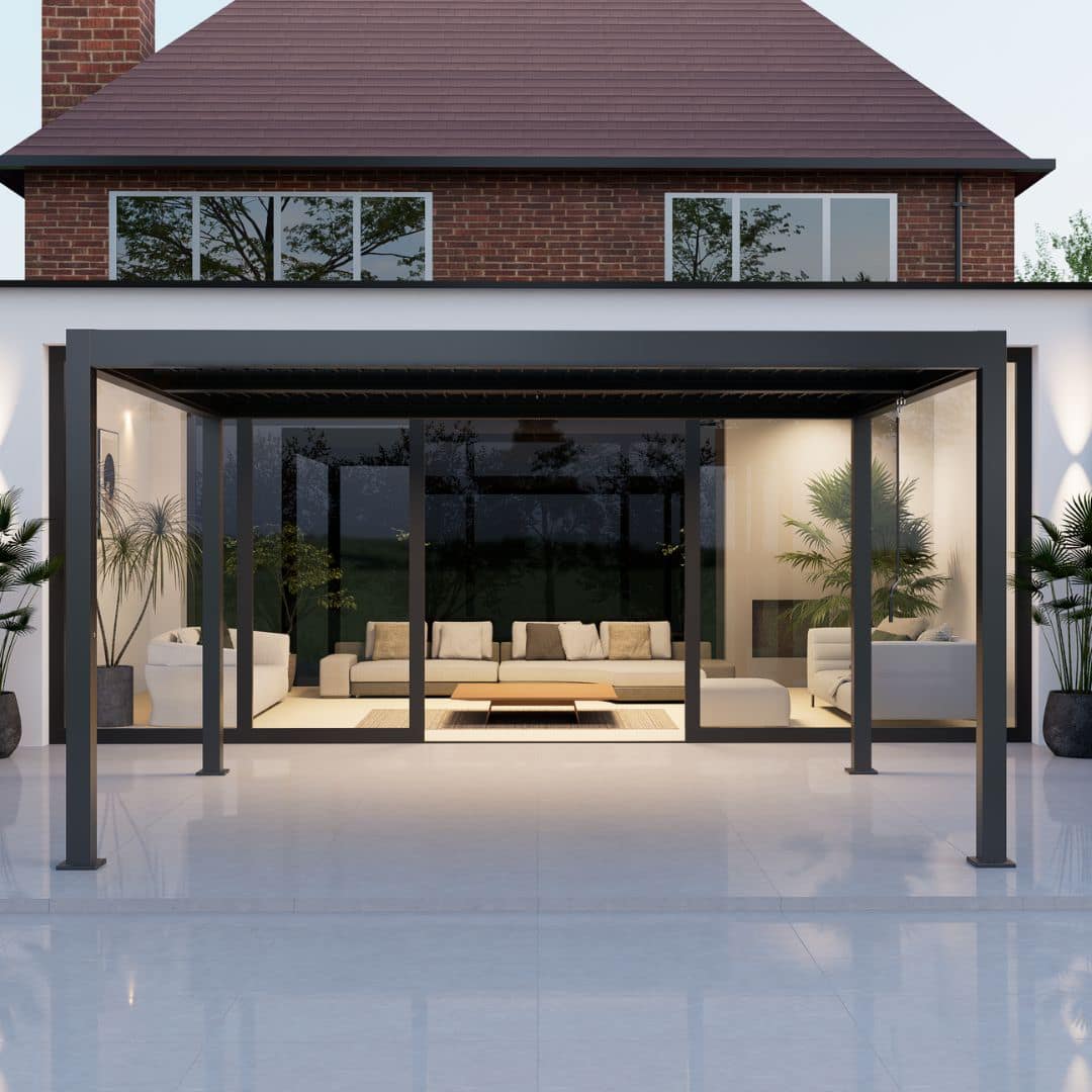 Athena Aluminium Pergola - 4m x 4m in Grey