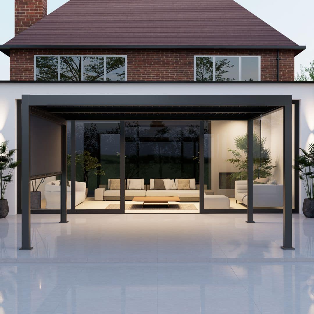 Athena Aluminium Pergola - 4m x 4m in Grey