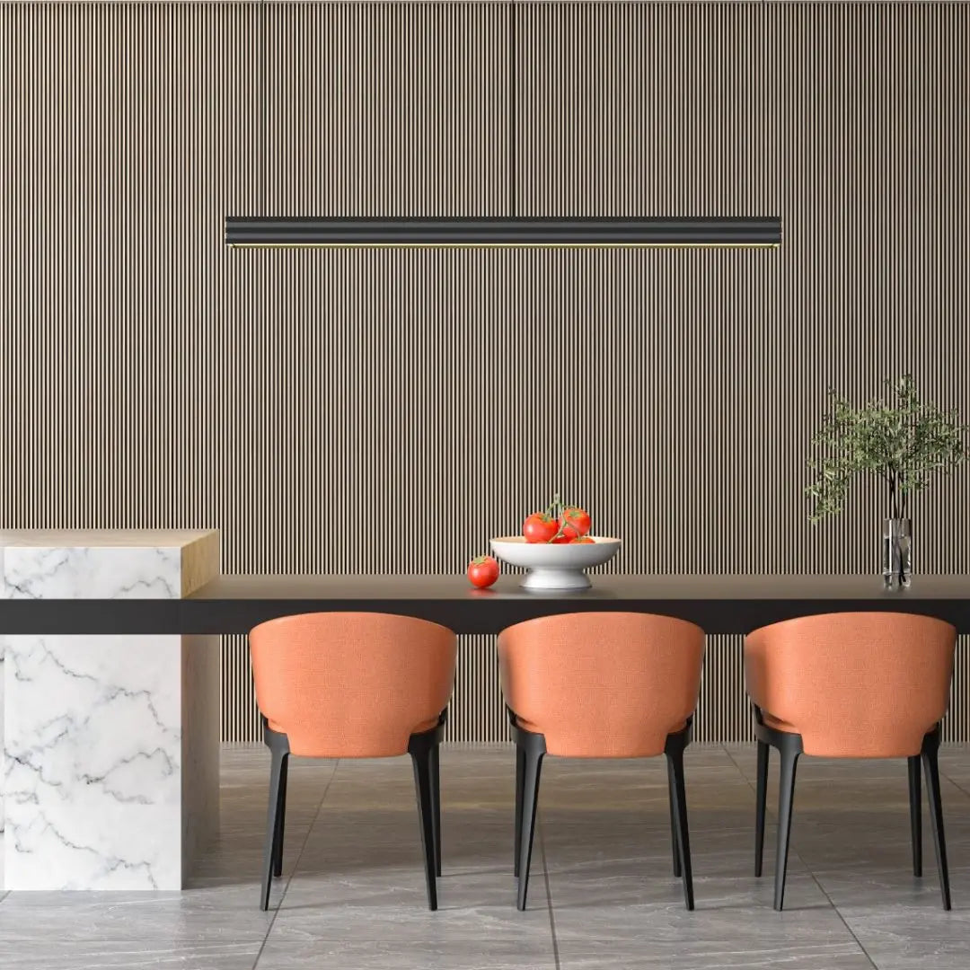 Palm Light Oak and Black Waterproof Wall Panel