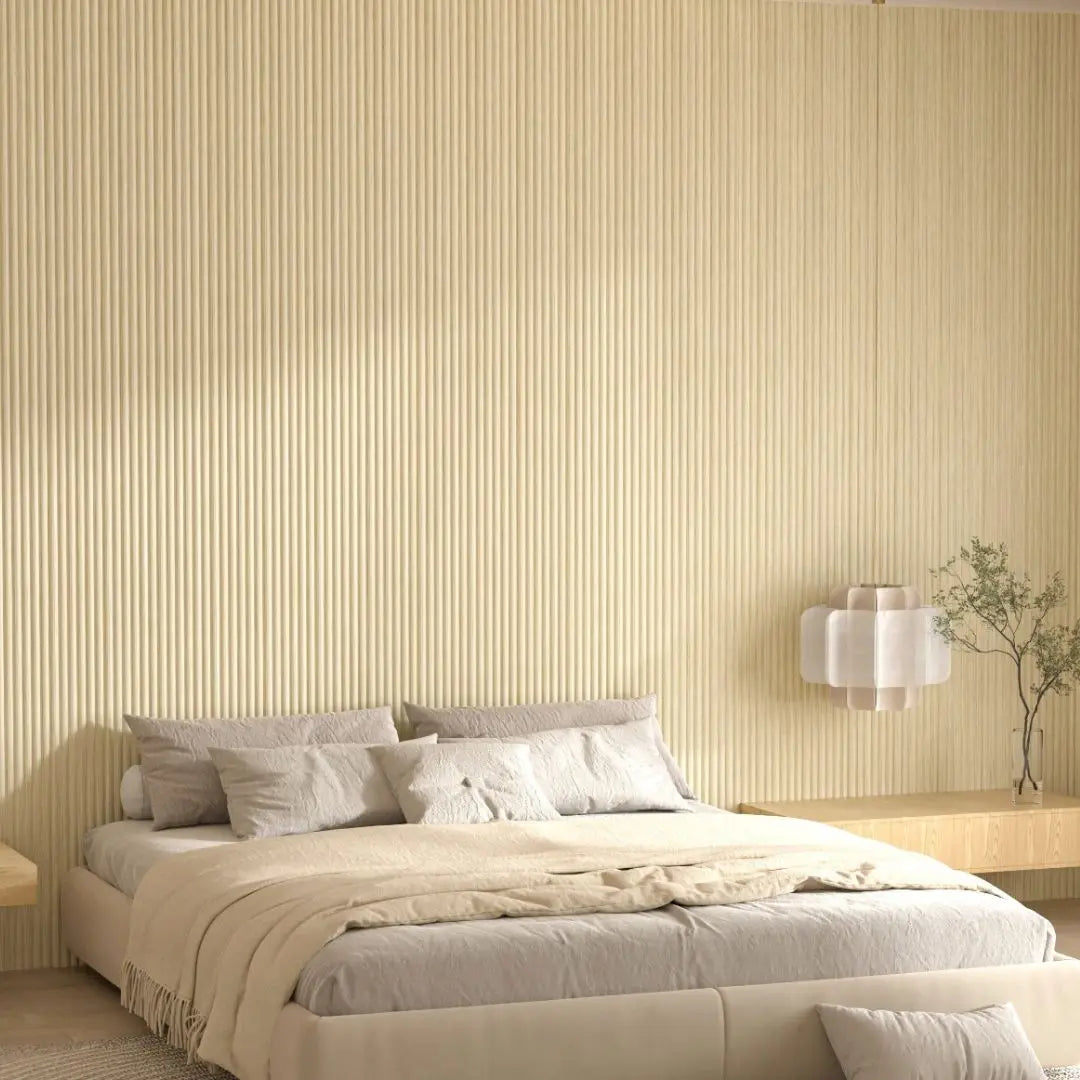Arc Reeded Light Oak Waterproof Wall Panel