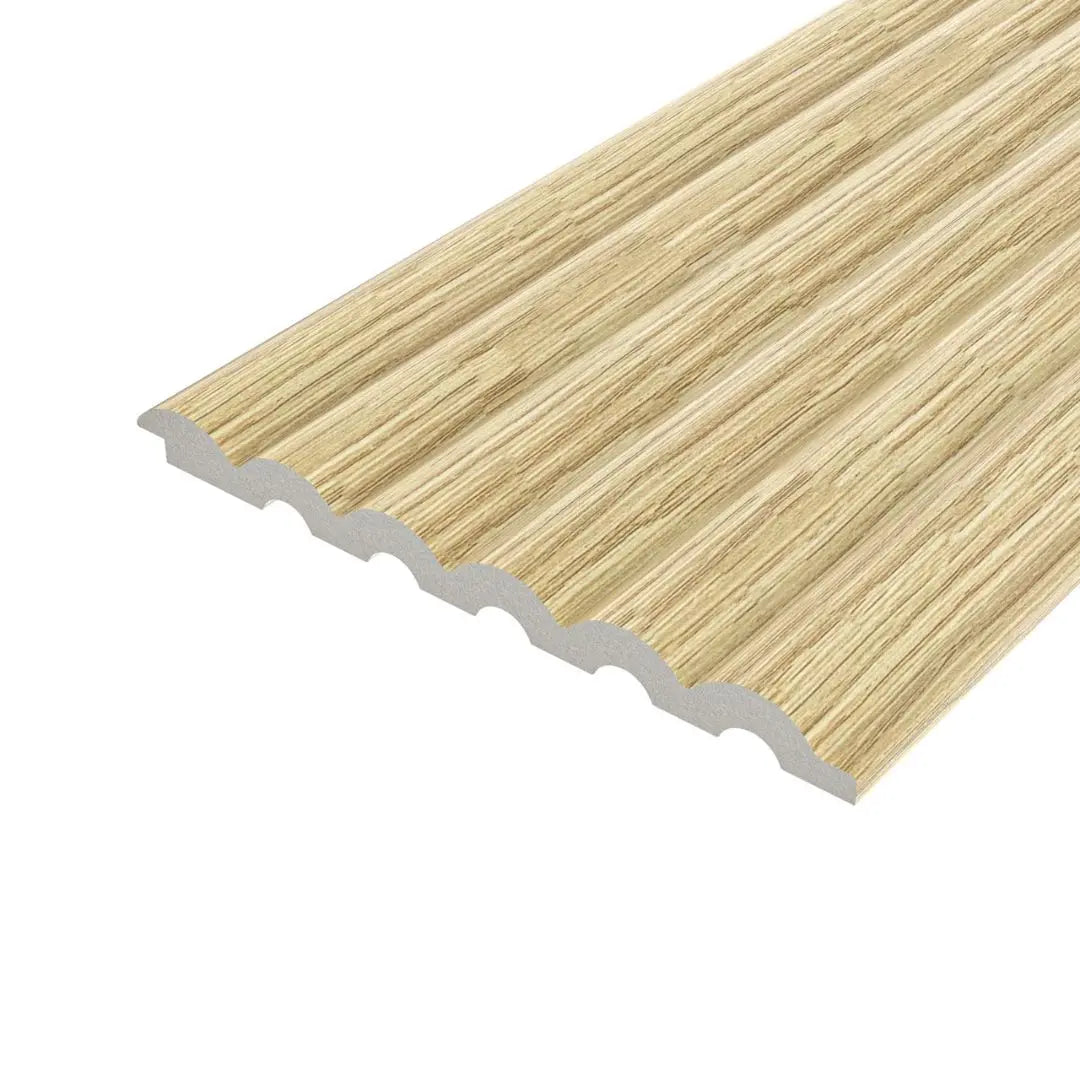 Arc Reeded Light Oak Waterproof Wall Panel