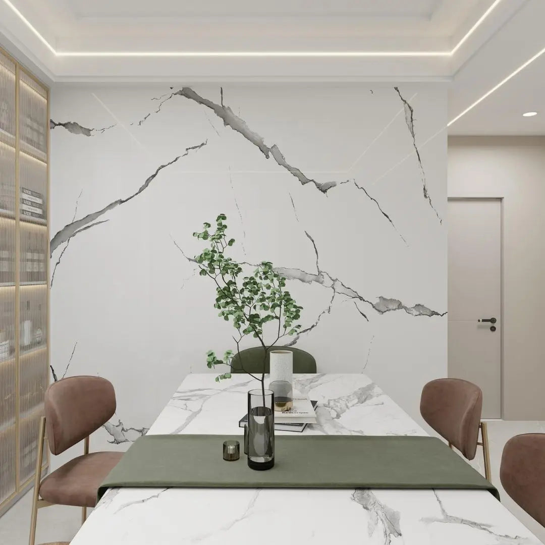 Carrara White Marble Effect Self Adhesive Wall Panel
