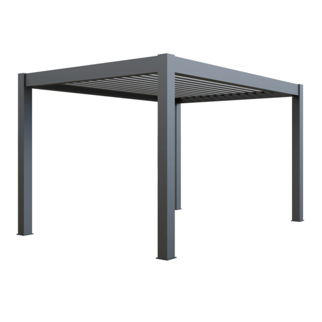 4m x 3m grey aluminium pergola with louvred roof