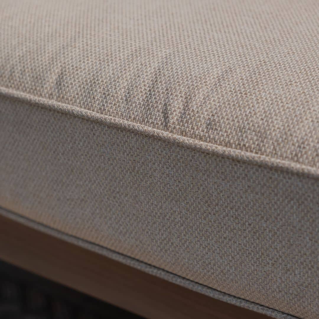 natural linen rope weave outdoor daybed with wood effect aluminium frame