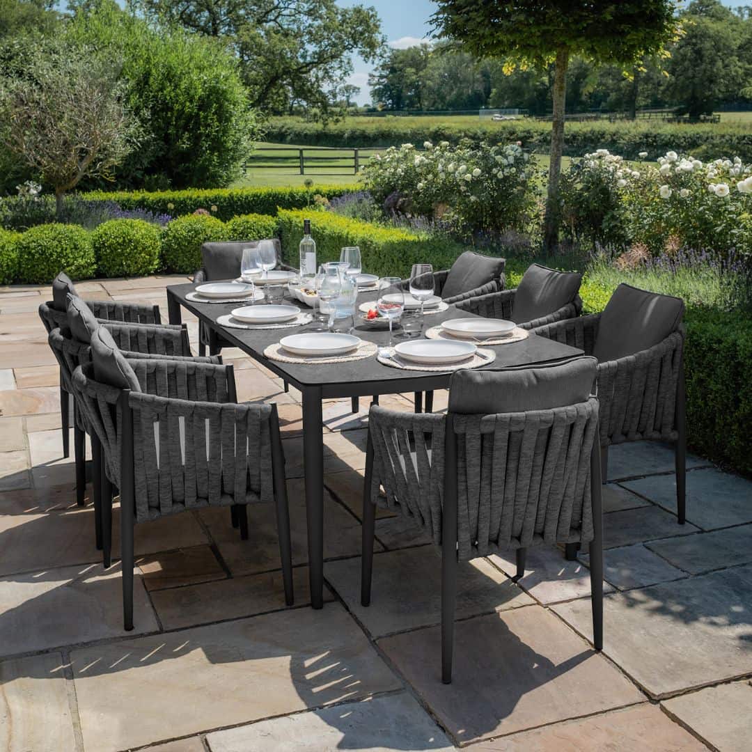 Milan Rope Weave 8 Seat Rectangular Dining Set | ATM Living
