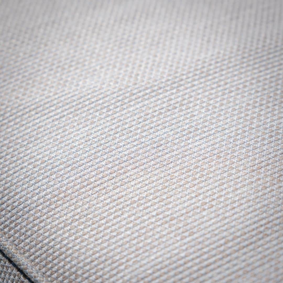 Light Grey Rope Weave Fabric and Grey Frame Lounge Set with 2 Round Coffee Tables #colour_cool linen and dawn grey