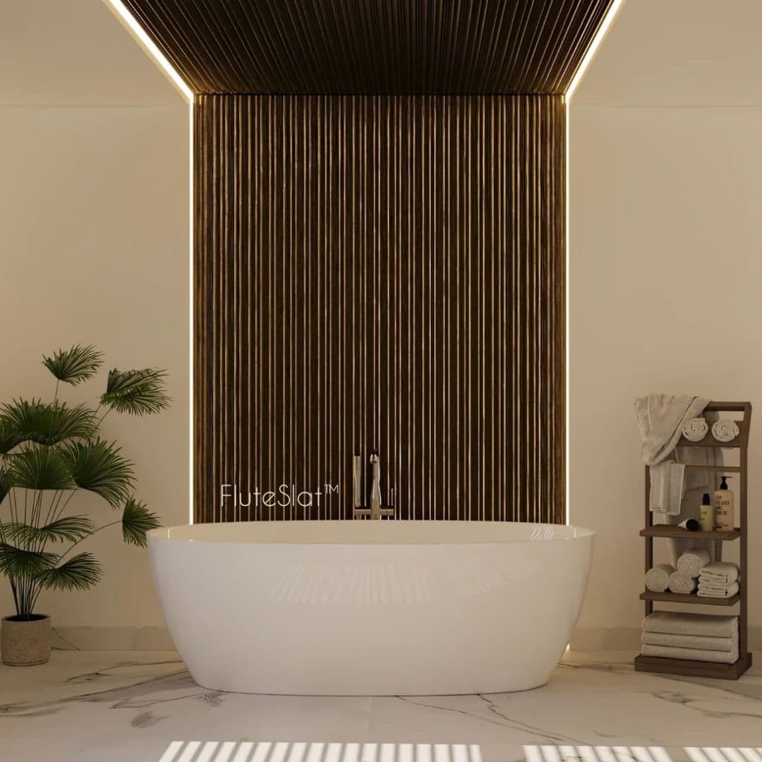 FluteSlat Milan - Brushed Gold Wall Panel