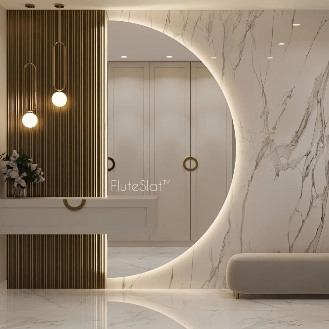 FluteSlat Milan - Brushed Gold Wall Panel
