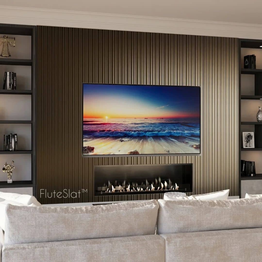 FluteSlat Milan - Brushed Gold Wall Panel