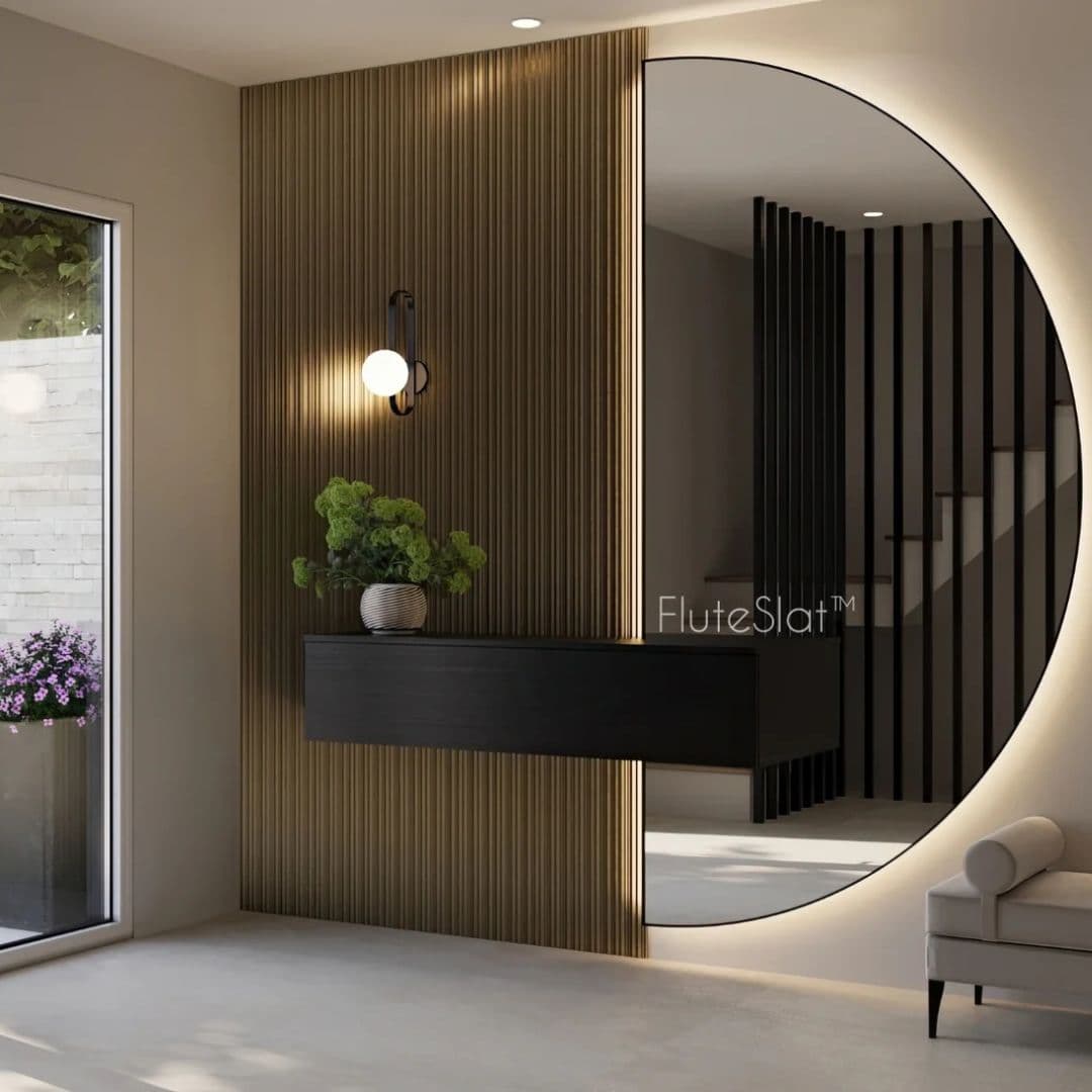 FluteSlat Milan - Brushed Gold Wall Panel